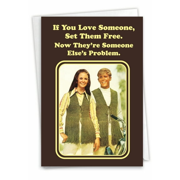 1 Funny Divorce Card with Envelope - Set Them Free Divorce C3650DVG