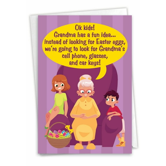1 Funny Easter Card with Envelope - Grandma's Fun Idea Easter C6764EAG