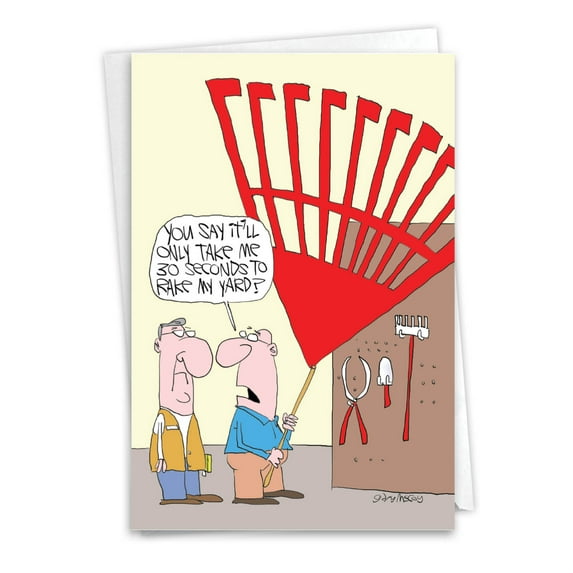 1 Funny Father's Day Card with Envelope - Big Rake C5393FDG