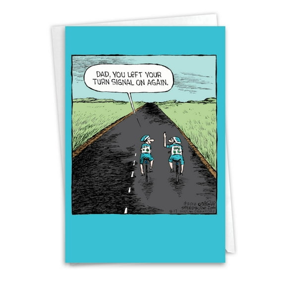 1 Funny Father's Day Card with Envelope - Dad Hand Turn Signal C3572FDG