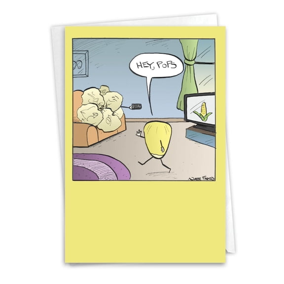 NobleWorks Funny Father's Day Greeting Card w/ 5x7 Envelope (1 Card), for Men, Women, Dad Hey Pops C3620FDG