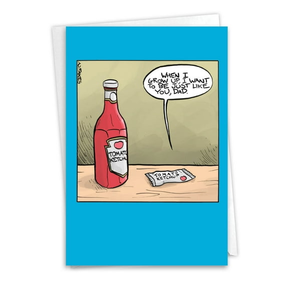 1 Funny Father's Day Card with Envelope - Ketchup Dad C7290FDG