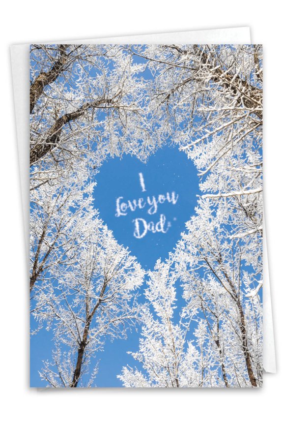 Funny Father's Day Greeting Card w/ 5x7 Envelope (1 Card), for Men, Women, Dad Sky Heart-Dad C3507FDG