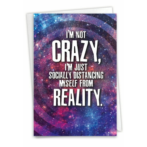 1 Funny Friendship Card with Envelope - Distanced From Reality C9259FRG