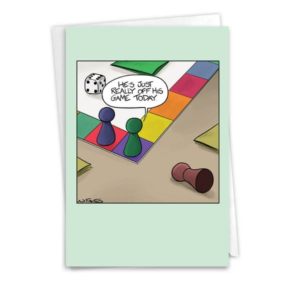NobleWorks Funny Get Well Greeting Card w/ 5x7 Envelope (1 Card), for Men, Women, Sick Game C3671GWG