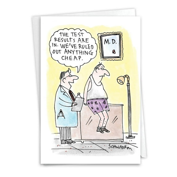 1 Funny Get Well Card with Envelope - Test Results C6959GWG