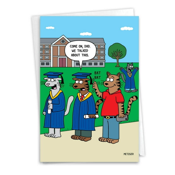 1 Funny Graduation Card with Envelope - Cat Grad C3170GDG