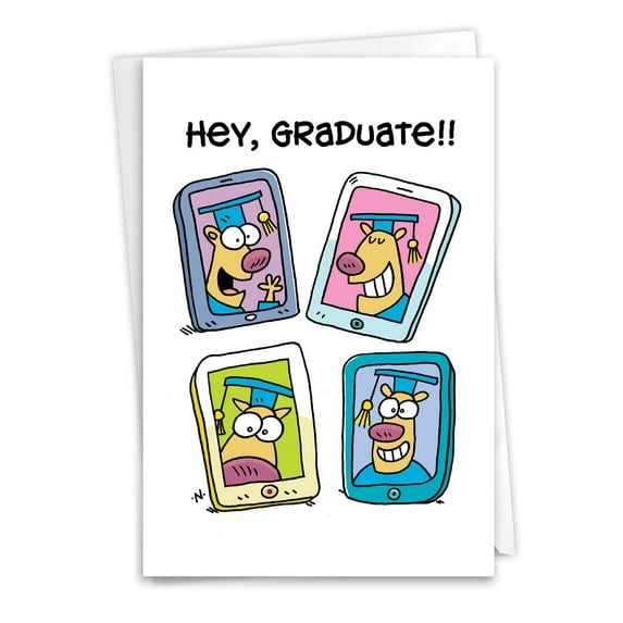 1 Funny Graduation Card with Envelope - Hey Graduate C3625GDG