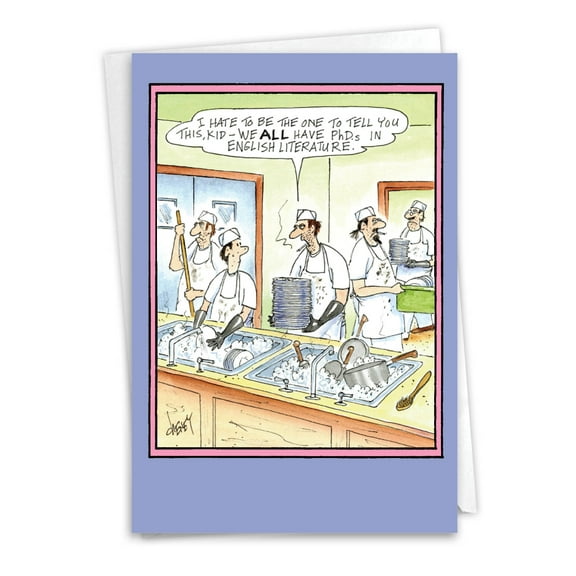 NobleWorks Funny Graduation Greeting Card w/ 5x7 Envelope (1 Card), for Men, Women, PhD 3854