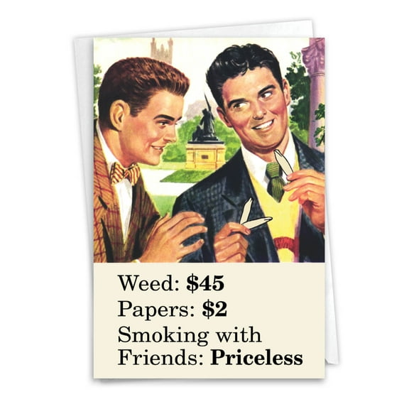 1 Funny Graduation Card with Envelope - Smoking With Friends 3711