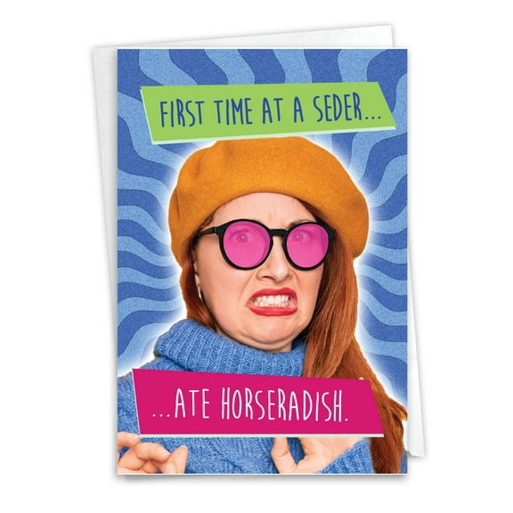 1 Funny Passover Card with Envelope - First Time Seder Passover C9202PAG