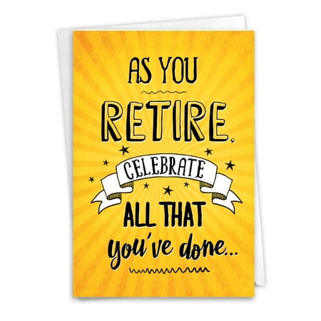 "NobleWorks Funny Retirement Greeting Card with Envelope, 5"" x 7"", C6875RTG"
