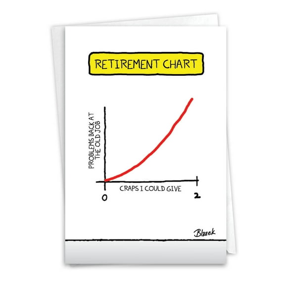 1 Funny Retirement Card with Envelope - Chart C3257RTG
