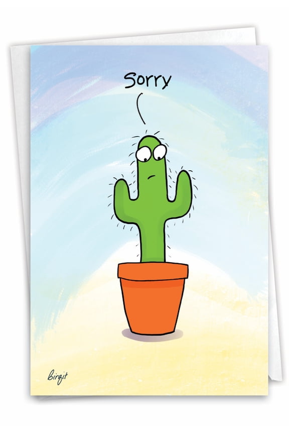 Funny Sorry Greeting Card w/ 5x7 Envelope (1 Card), for Men, Women, Such a Prick C3519SRG