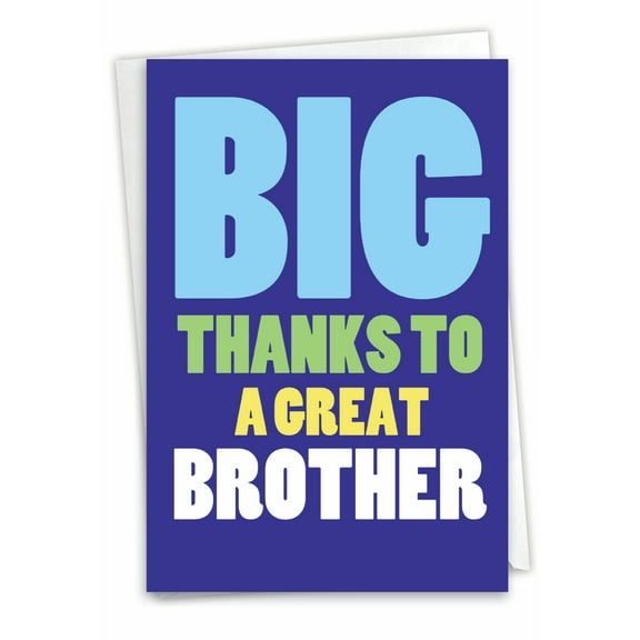 1 Funny Thank You Card with Envelope - Great Brother Brother C3238BXG