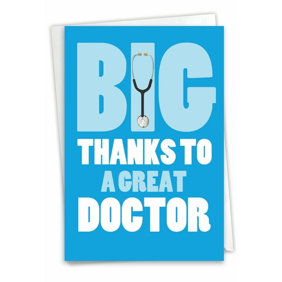1 Funny Thank You Card with Envelope - Great Doctor C3239TYG