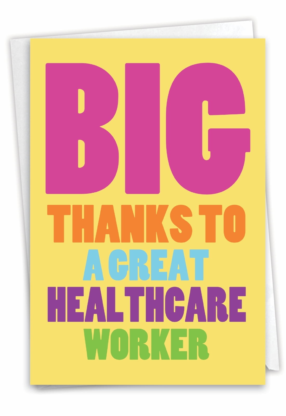 1 Funny Thank You Card with Envelope - Great Healthcare Worker C3722TYG -  Walmart Business Supplies, image size:1100x1600