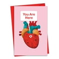 thumbnail image 1 of 1 Funny Valentine's Day Card with Envelope - Heart Map C3186VDG, 1 of 6