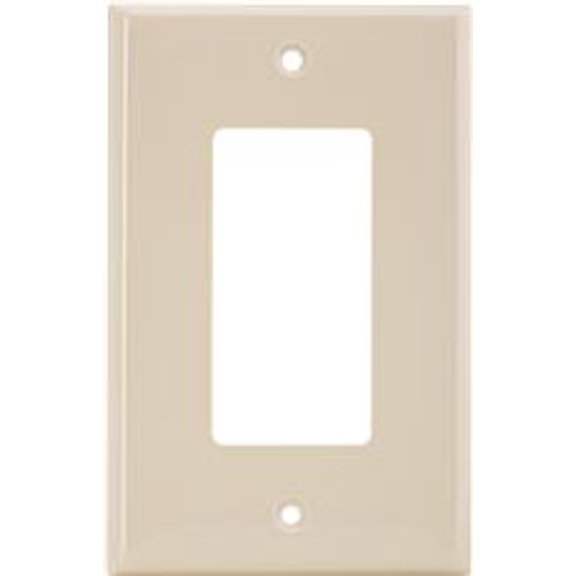 Preferred Industries 1-Gang Decorative Wallplate, Standard Size, Plastic, Ivory, 10 Per Pack