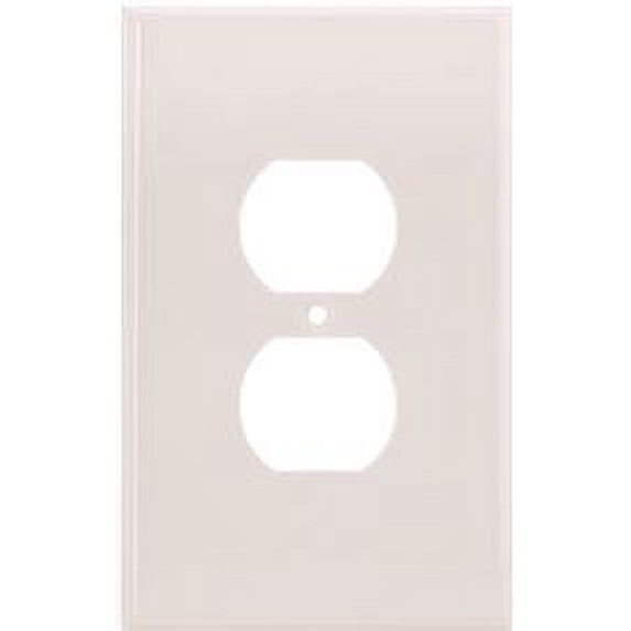 1-GANG DUPLEX RECEPTACLE WALLPLATE, OVERSIZE, PLASTIC, WHITE, 10 PER PACK per 4 Pack