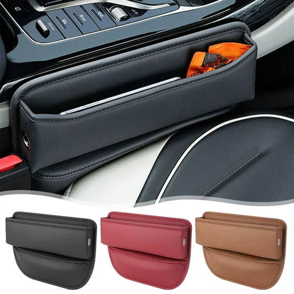 Under $1! GFHFHITJ Car Seat Gap Filler Organzier Car Seat Storage Box Automotive Console Side Pocket Car Seat Filler Organizer Car Front Seat Side Leather Storage Pockets for Phone Money Cards(Black)