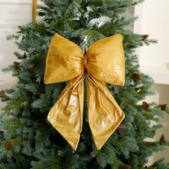 Under $1 GFHFHITJ Christmas Bows Large Bright Silk Bow for Christmas Tree Decorations Ribbon Farmhouse Home Decoration for Christmas Tree Gift Decorations