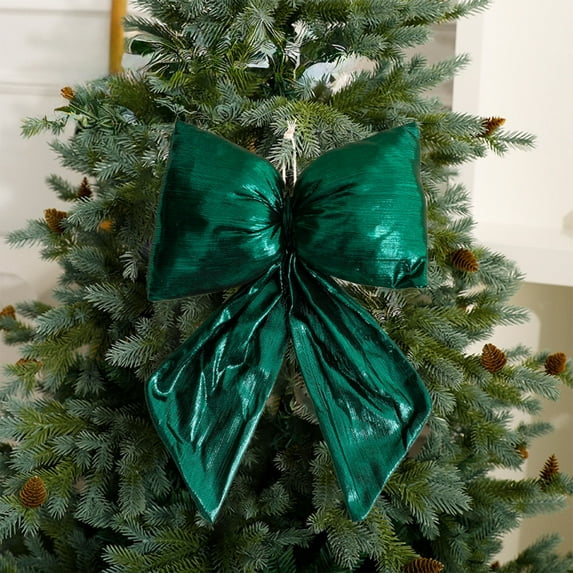 Under $1 GFHFHITJ Christmas Bows Large Bright Silk Bow for Christmas Tree Decorations Ribbon Farmhouse Home Decoration for Christmas Tree Gift Decorations