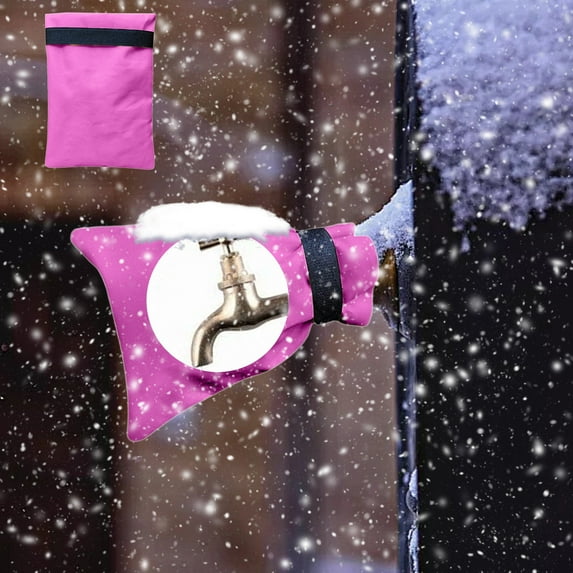 Under $1 GFHFHITJ Faucet Cover for Winter Outdoor Water Faucet Cover for Winter Freeze Protection Pipe Insulation Reusable Waterproof Spigot Cover(Hot Pink,7.8×5.5")