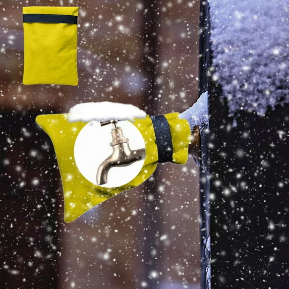 Under $1 GFHFHITJ Faucet Cover for Winter Outdoor Water Faucet Cover for Winter Freeze Protection Pipe Insulation Reusable Waterproof Spigot Cover(Yellow,7.8×5.5")