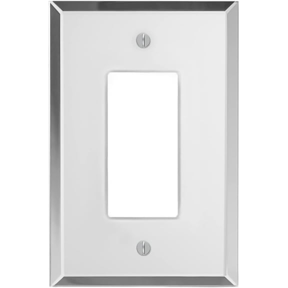 1 GFI Rocker | Plain Glass Mirror Switch Plates And Outlet Covers | 3.5" x 5.25" | Quality Outlet Cover Plates For All Configurations