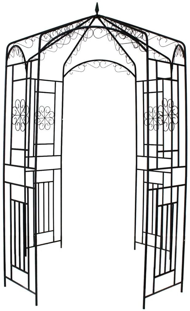1. GO Steel Garden Arch, 8' High x 5'2" Wide, Garden Arbor for Various Climbing Plant