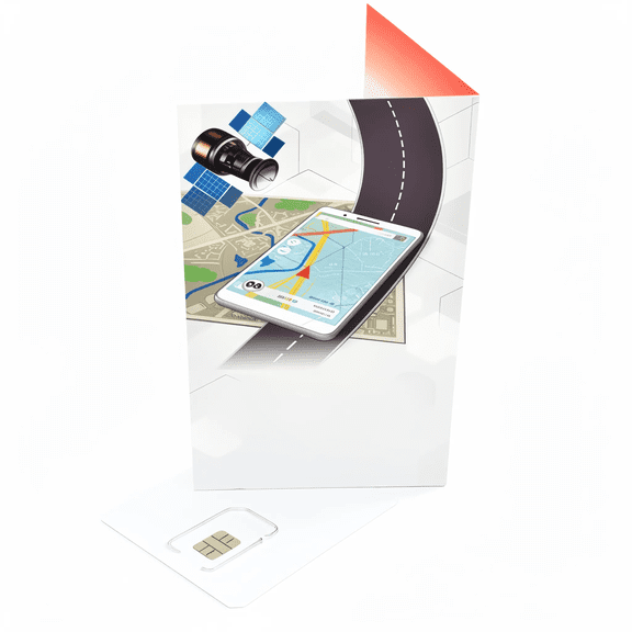 1 GPS SIM Card with Unlimited Data, Real-Time Tracking via App and PC, Compatible with 1500+ Models