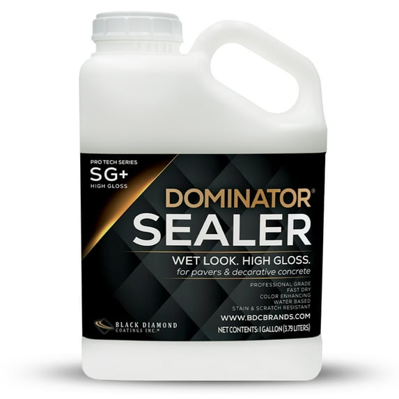 DOMINATOR SG plus High Gloss Concrete and Paver Sealer, Wet Look, Acrylic Water Based, 1 Gal