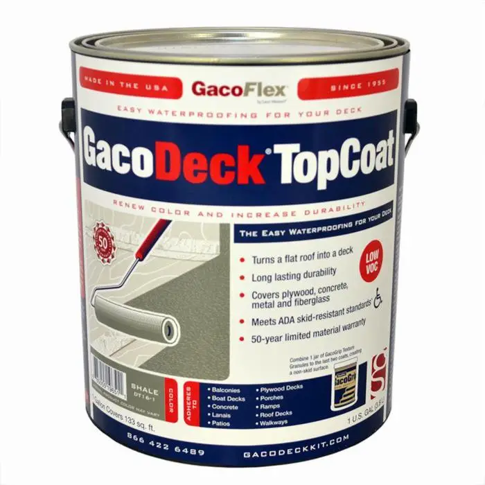 1 Gal Gaco DT16 Shale GacoDeck WaterBased Elastomeric Top Coat