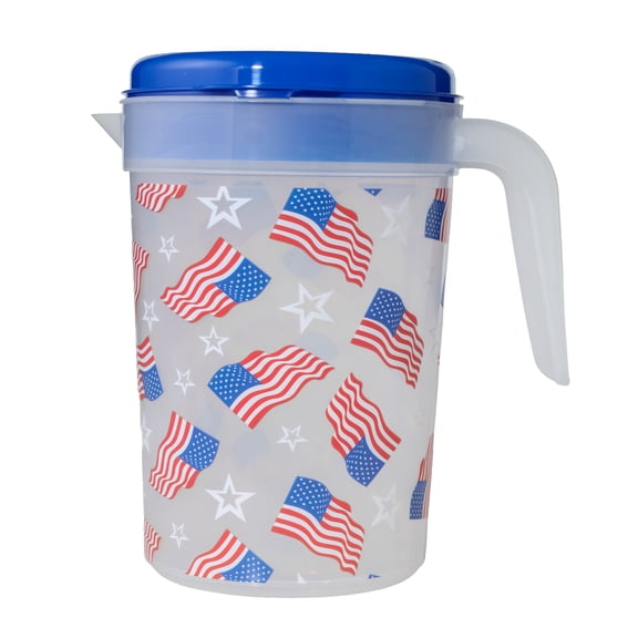 American Flag Plastic Pitcher, Red/White/Blue, 1 Gal, Patriotic by Way To Celebrate