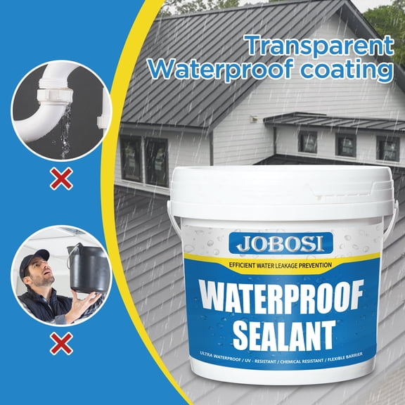 1 GalloWaterproof Sealant, Transparent Liquid Rubber Coating, Efficient Leak Repair Paint for Roofs, Windows, Gutters, Foundations & Wood Surfaces – Flexible, UV-Resistant & Watertight Protective Mem