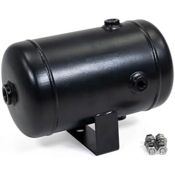 1-Gallon (1.78 Liters) 5 Port Steel Air Tank - Powdercoat Finish - One 1/2" NPT Port & Four 1/4" NPT Ports