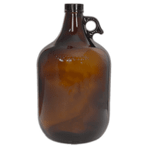 1 Gallon (128 oz) Amber Glass Jug/Growler with 38mm Black Polyseal Lid & Cap | Ice N Cold