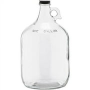1 Gallon (128 oz) Clear Glass Jug with 38mm Black Polyseal Lid & Cap | Ice N Cold