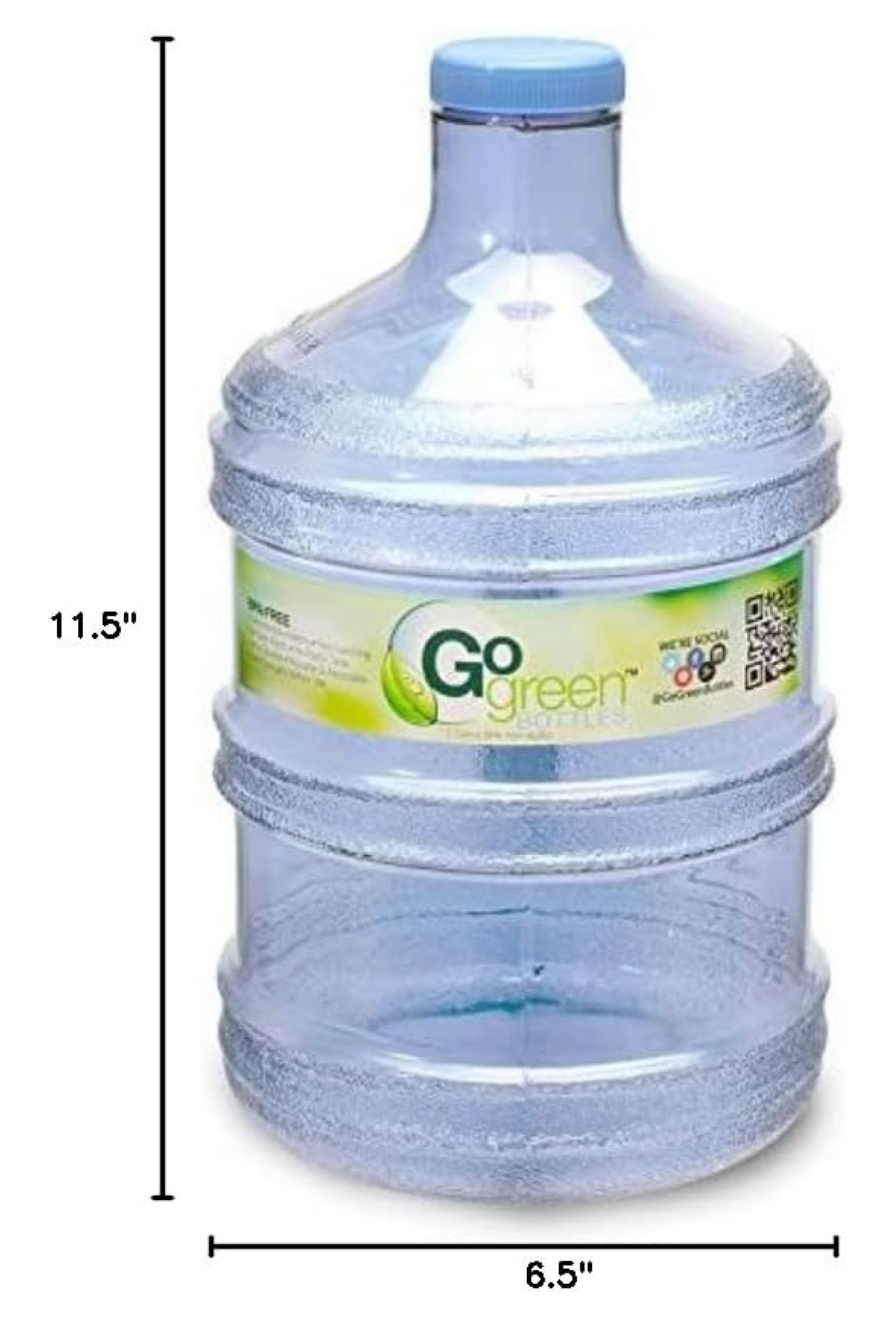 1 Gallon 3.7 Liter BPA Plastic Reusable Sport Water Bottle Container Jug with Handle and with 48MM Screw 6.5" x 11. 5" - Blue