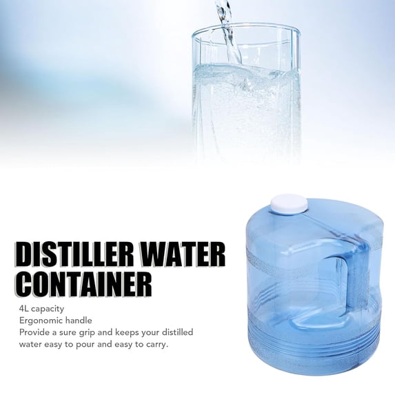 1 Gallon 4L Distiller Water Container Replacement Collection Bottle Portable Plastic Jug for Most Countertop Water Distillers