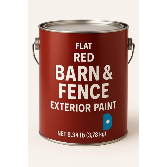 1 Gallon (8.34 LB) Red Flat Barn and Fence Exterior Paint for Outdoor Wood Protection, Durable Weather-Resistant Farmhouse and Ranch Coating 4099F01