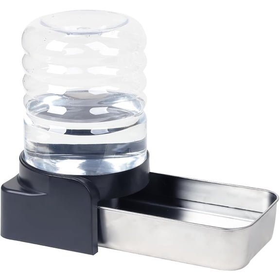 1 Gallon Automatic Gravity Dog Water Bowl Dispenser, Stainless Steel Large Capacity Pet Waterer with 3 Filters for Small to Medium Dogs and Cats