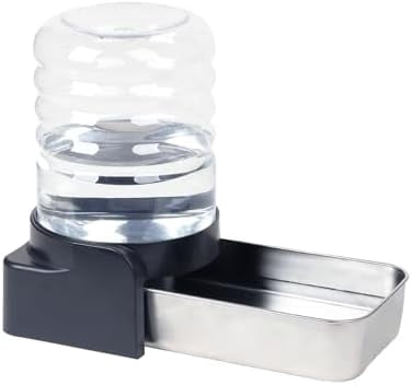 1 Gallon Automatic Gravity Dog Water Bowl Dispenser, Stainless Steel Large Capacity Pet Waterer with 3 Filters for Small to Medium Dogs and Cats