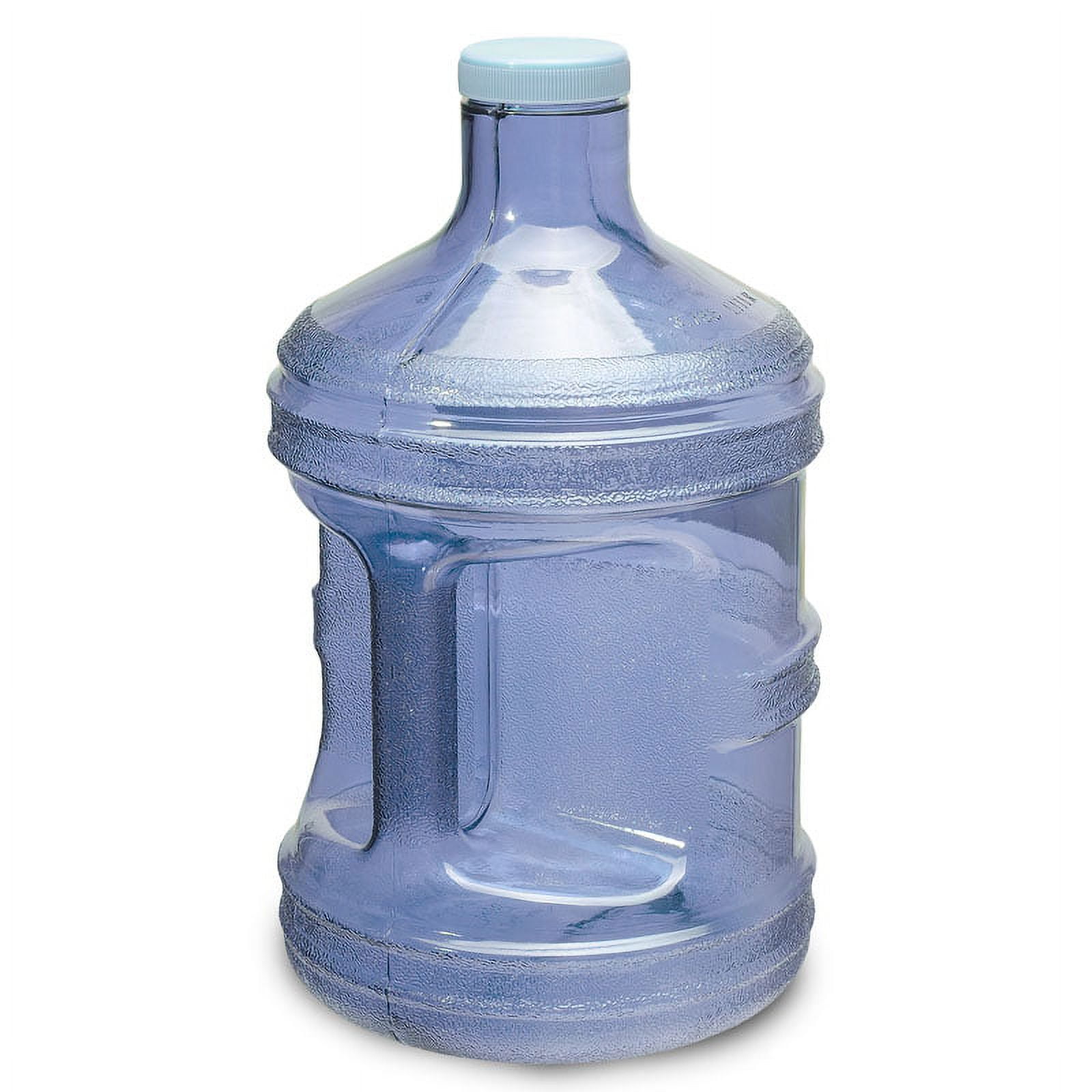 1 Gallon BPA Free Reusable Plastic Drinking Water Big Mouth Bottle Jug Container with Holder Drinking Canteen - Light Blue