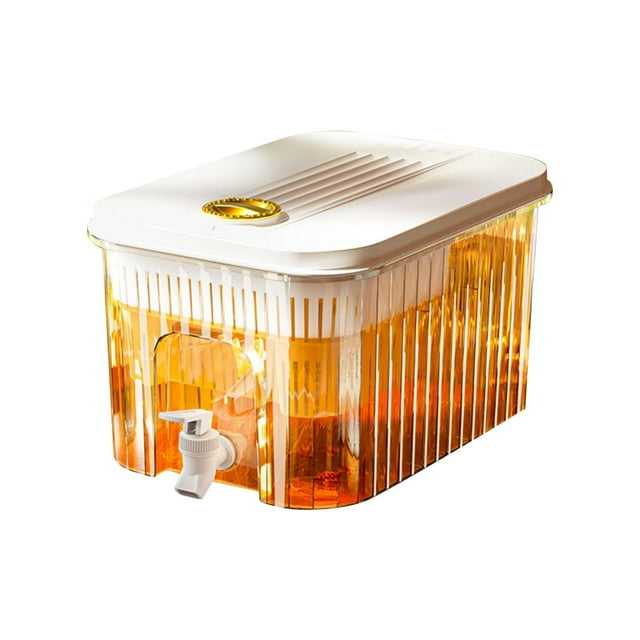 1 Gallon Clear Beverage Dispenser for Fridge Premium Plastic Small Iced