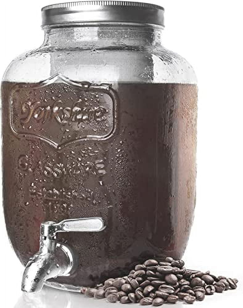 Prep & Savour Cold Brew Coffee Maker, Mason Jar Drink Dispenser, Stainless Steel Spigot and Mesh Filter, 1 Gallon Prep & Savour