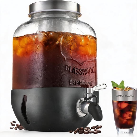 1 Gallon Cold Brew Coffee Maker with Stainless Steel Filter and Spigot