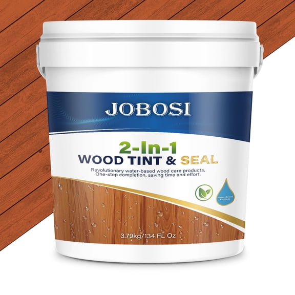 1 Gallon Commercial Grade Wood Stain and Sealant | UV Resistant, Waterproof | for Decks, Fences, Furniture, Floors & Roofs | Extreme Weather Protection, Long-Lasting Finish