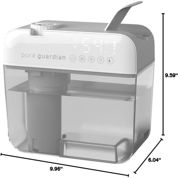 1 Gallon, Cool Mist Ultrasonic Humidifier, 48-Hour Run Time, Coves 410 Sq. Ft., Humidistat, Timer, Filter Free for Bedrooms, Offices, Home, White, H1050W